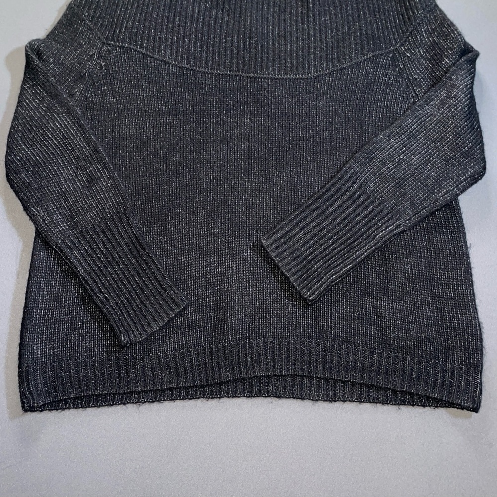 Zara Charcoal Off-the-Shoulder Sweater - Picture 2 of 11